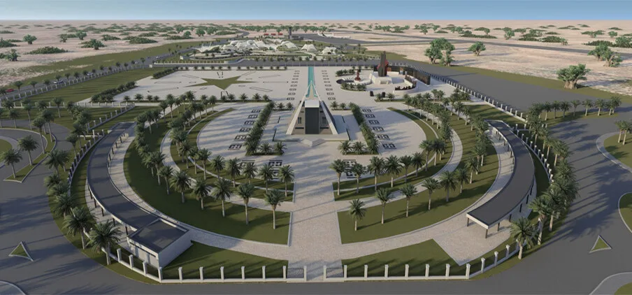 Vista aerea do Memorial Kuito Kwanangola