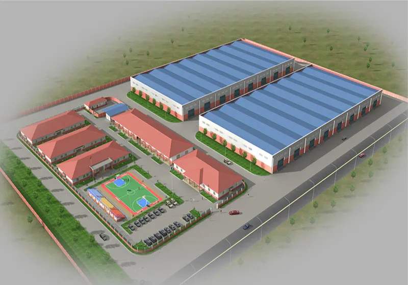 Render do complexo de producao e armazenagem de Nuto